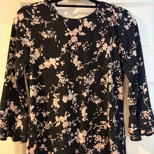 Karl Lagerfeld Black and Pink Floral Top